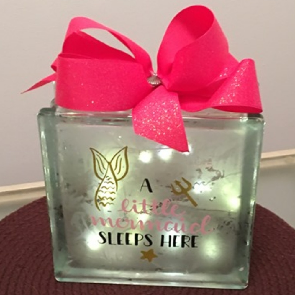 Large Lighted Block - A Little Mermaid Sleeps Here